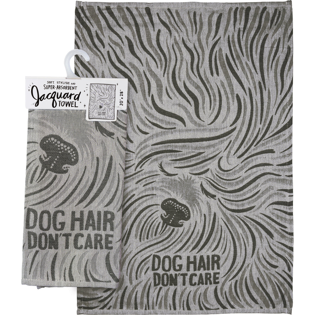 Dog Hair Don't Care Gray Kitchen Towel