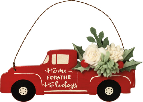 Home For The Holidays Felt Flowers Ornament
