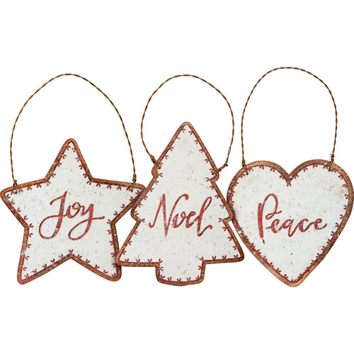 Peace Joy Noel Ornaments
