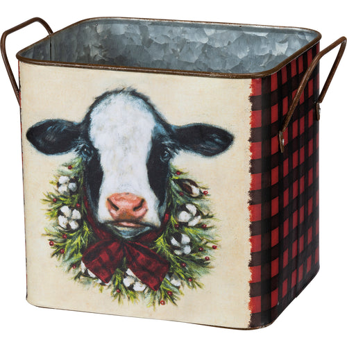 Christmas Cow Bin