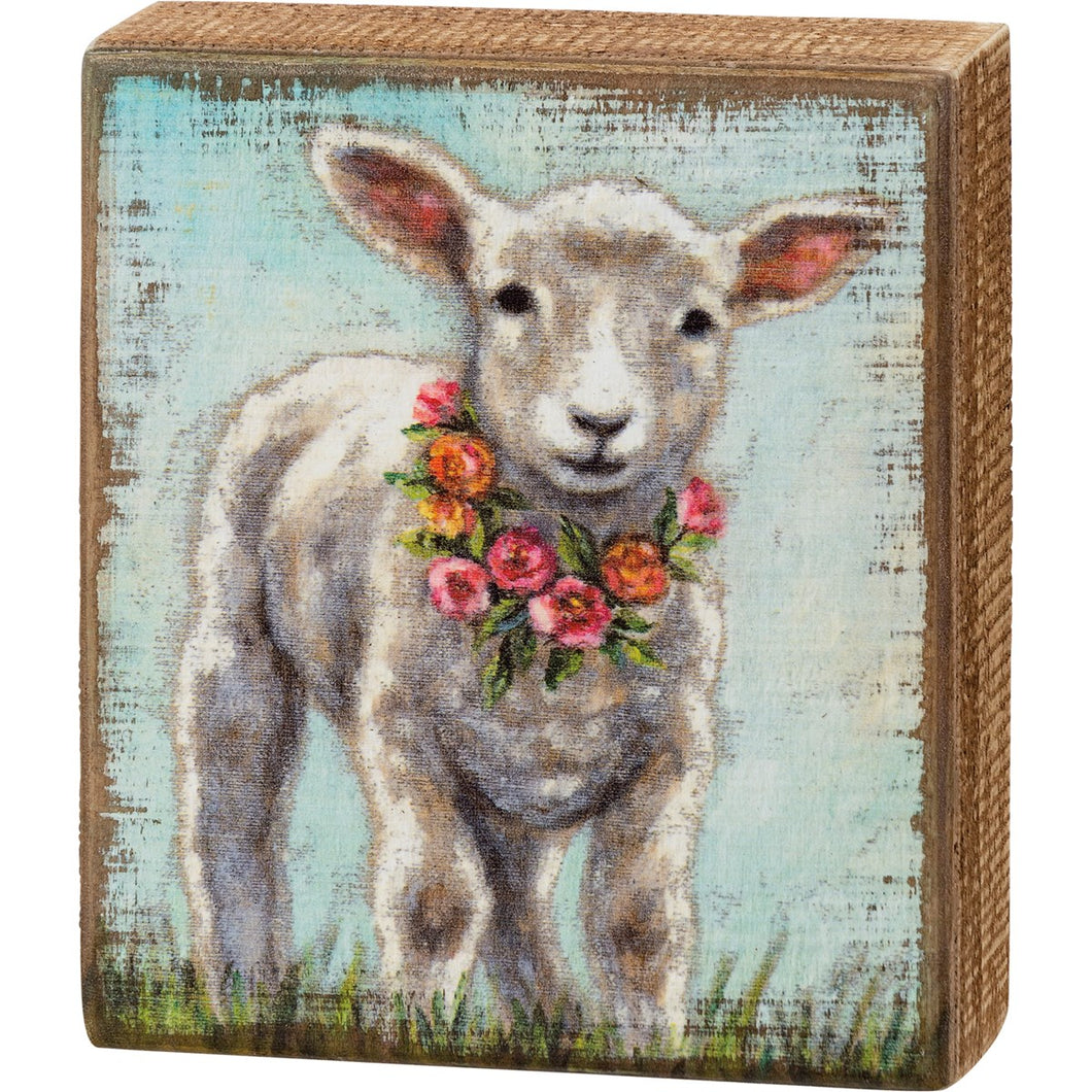 Lamb Wreath Box Sign