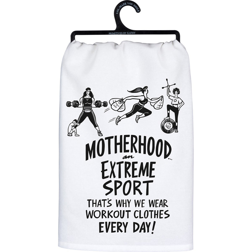 Motherhood An Extreme Sport Kitchen Towel