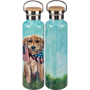 Puppy Flags Insulated Bottle