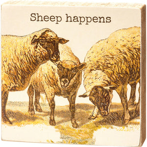 Sheep Happens Block Sign
