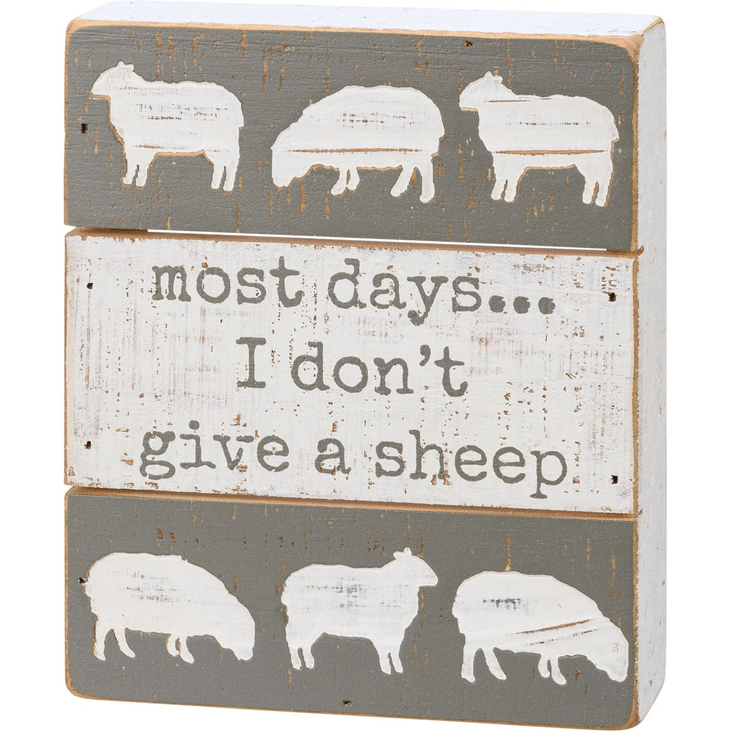 Most Days I Don't Give A Sheep Slat Box Sign