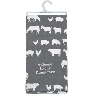 Welcome To Our Funny Farm Kitchen Towel