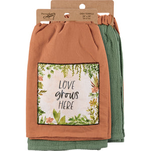 Love Grows Here Kitchen Towel Set