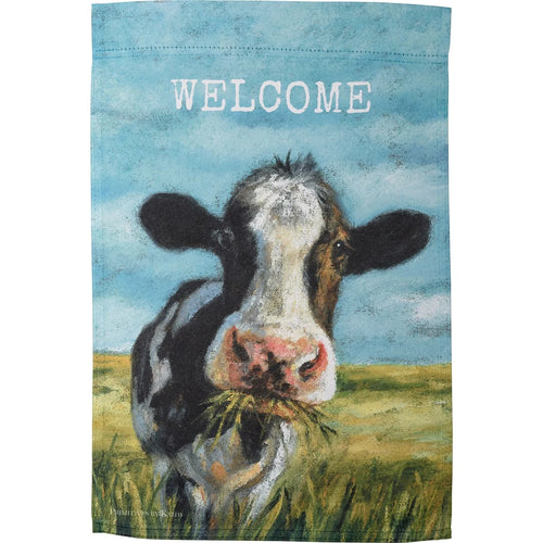 Welcome Cow Garden Flag