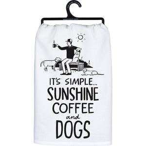 Sunshine Coffee And Dogs Kitchen Towel