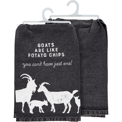 Goats Like Potato Chips Kitchen Towel
