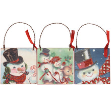 Retro Snowmen Ornament Set