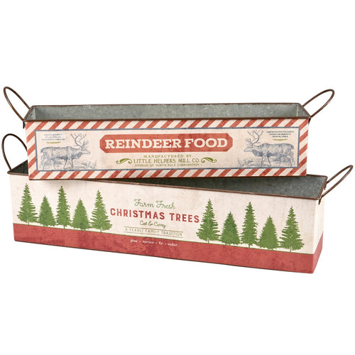 Rectangular Christmas Metal Bins