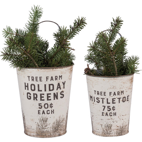 Tree Farm Holiday Greens Wall Buckets