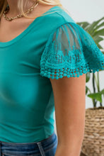 Lace Sleeve Knit Top (2 colors)