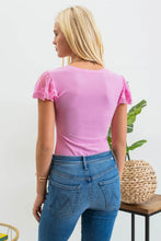 Lace Sleeve Knit Top (2 colors)
