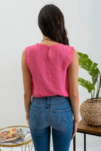 SLEEVELESS LACE EDGE WOVEN TOP (2 colors)