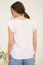 BOW CLIP DOT PATTERN RUFFLE SLEEVE BLOUSE (2 colors)