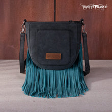 Trinity Ranch Hair-On Cowhide Fringe Crossbody Bag -Black