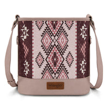 Wrangler Aztec Distressed Print Dual Sided Print Concealed Carry Crossbody-Pink