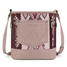 Wrangler Aztec Distressed Print Dual Sided Print Concealed Carry Crossbody-Pink