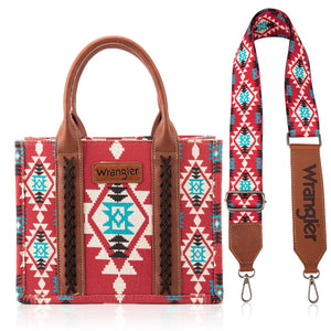 Wrangler Aztec Small Tote/Crossbody Burgundy