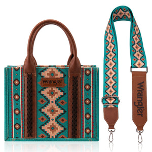 Wrangler Aztec Small Tote/Crossbody Turquoise