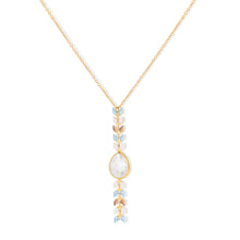 Wrangler 14K Gold Western Wheat Necklace Tear Drop Shaped Natural Stone Pendant