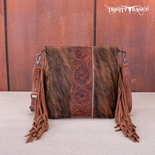 Trinity Ranch Hair-On Cowhide/Tooled Fringe Concealed Carry Crossbody Bag
