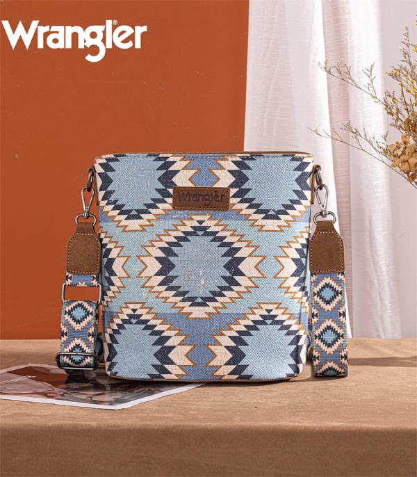 Wrangler Aztec Distressed Print Dual Sided Print Crossbody