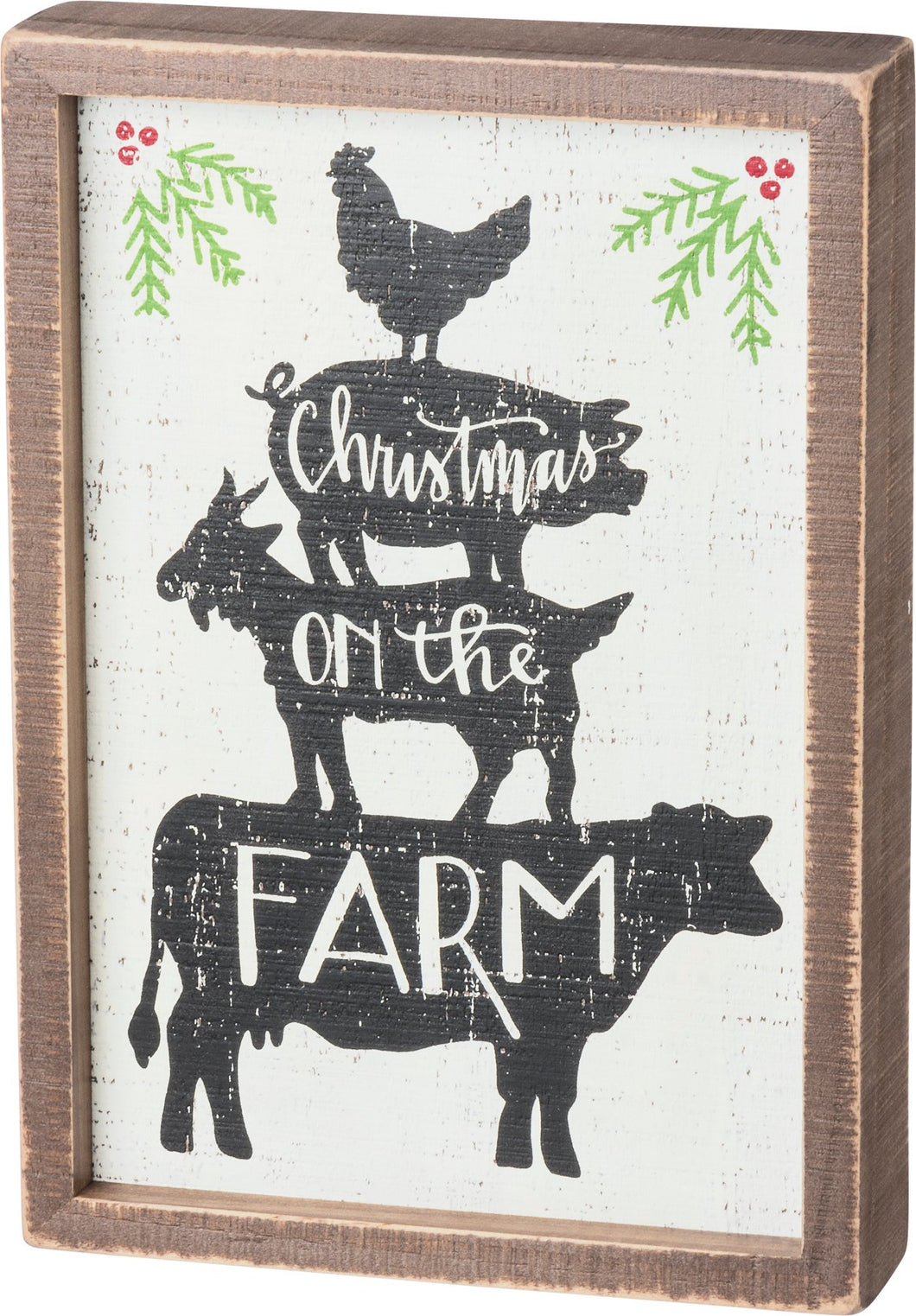 Christmas On The Farm Inset Box Sign