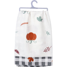Autumn Leaves And Pumpkin Please  Kitchen Towel