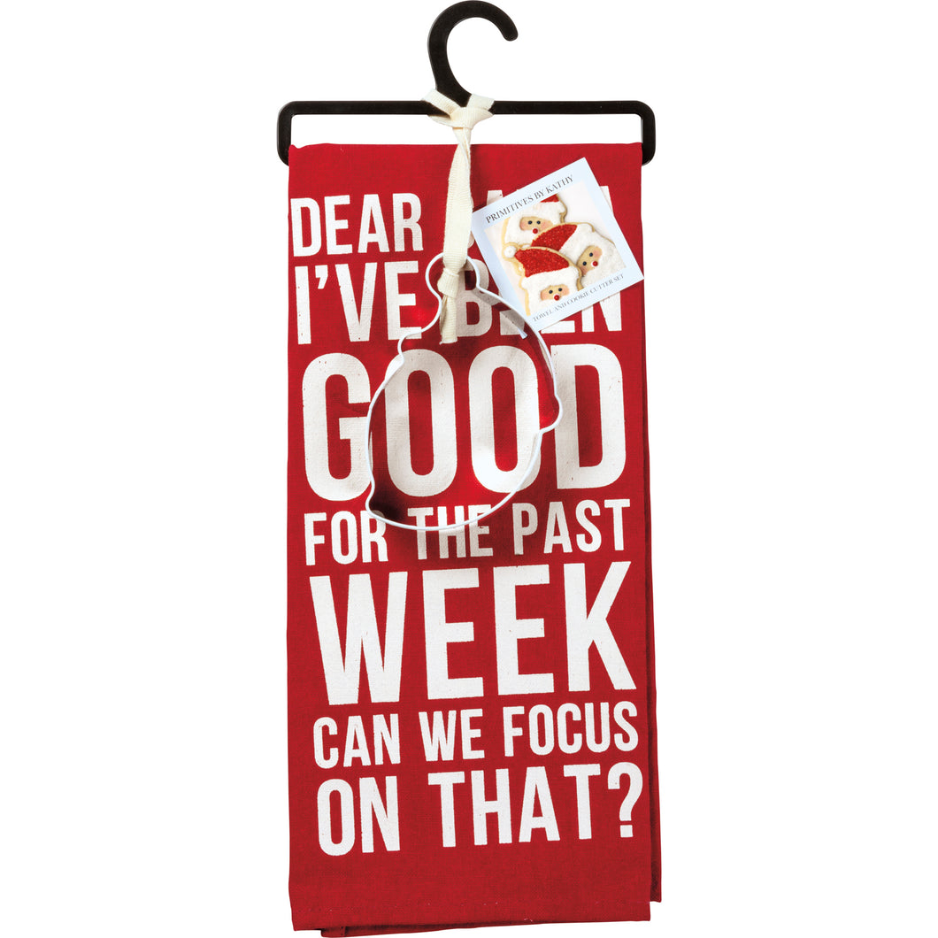 Santa I've Been Good Towel & Cutter Set