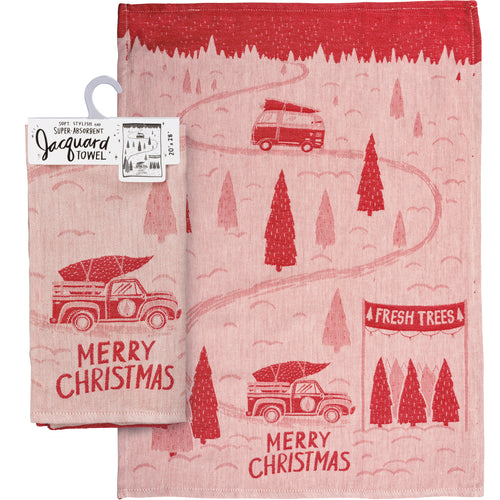 Truck & Tree Merry Christmas Kitchen Towel