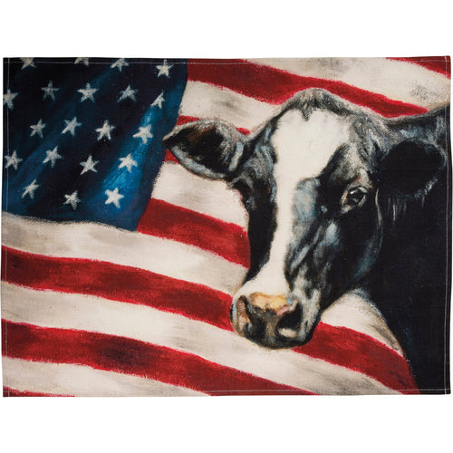 Flag And Cow Kitchen Towel