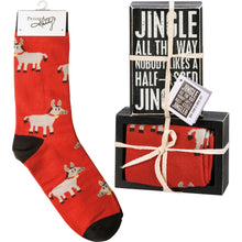 Jingle All The Way Box Sign & Sock Set