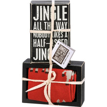 Jingle All The Way Box Sign & Sock Set