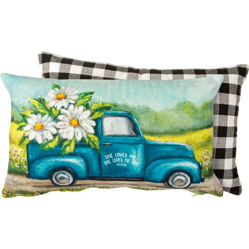 Daisies She Loves Me Loves Me Not Farm Pillow