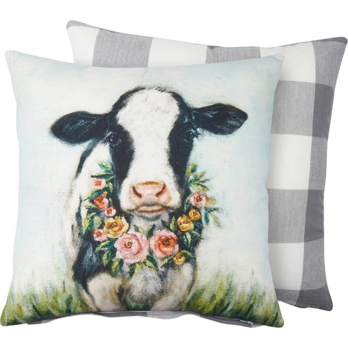 Calf With Wreath Pillow