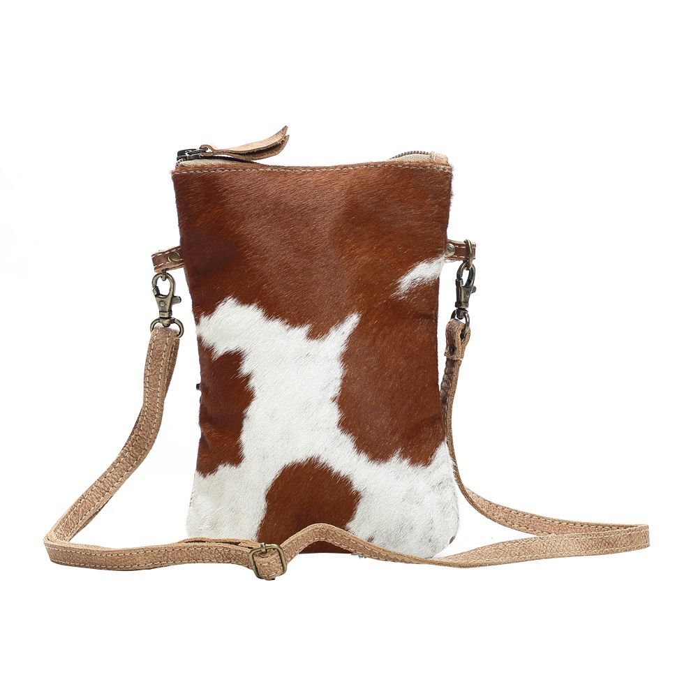 WHITE AND BROWN CROSSBODY BAG