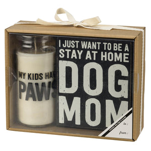 Dog Mom Box Sign And Candle Set