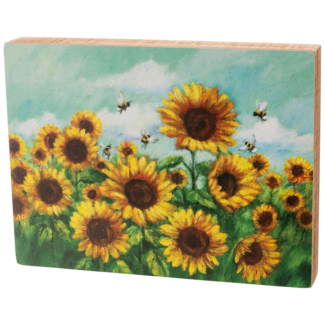 Sunflowers And Bees Box Sign