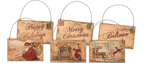 Vintage Postcard Santa Ornaments