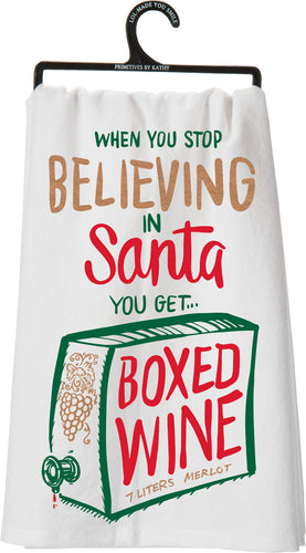 Stop Believing You Get Boxed Wine Kitchen Towel