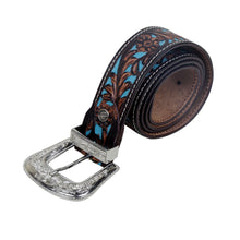 Turquoise Hand-Tooled leather belt