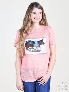 This Little Piggy Patch on Dusty Pink Short Sleeve