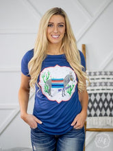 Can't Be Tamed Burro Patch on Royal Blue Short Sleeve