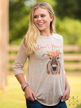 Don't Have a Cow on Beige Tunic with Lace Accent