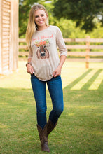 Don't Have a Cow on Beige Tunic with Lace Accent