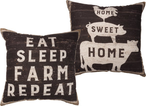Eat Sleep Farm Repeat Pillow