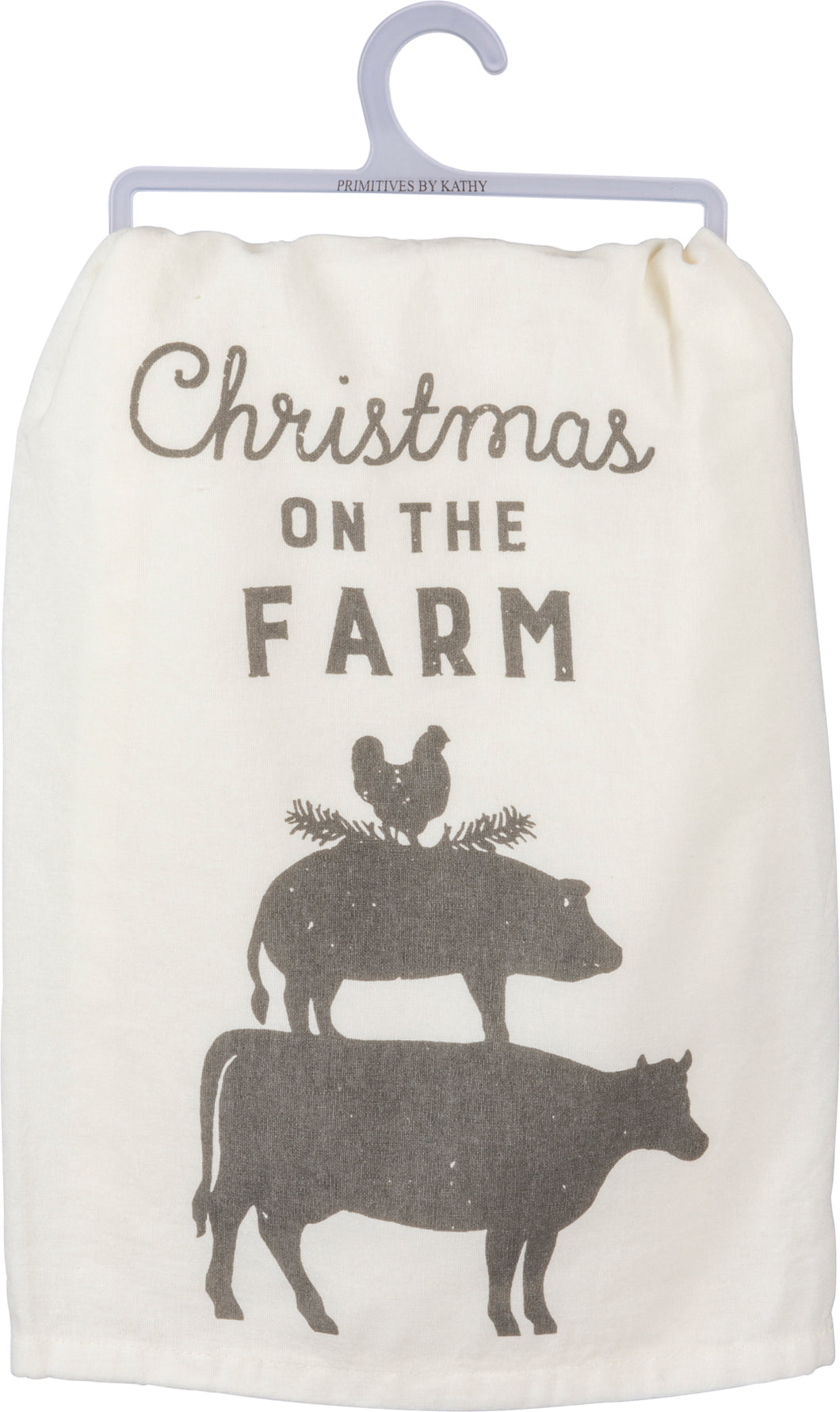 Christmas On The Farm Dish Towel